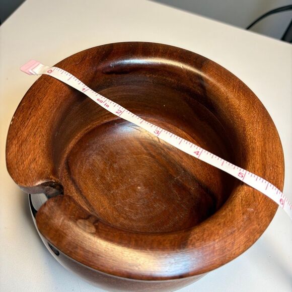 Loops & Threads Sheesham Wood Yarn Bowl – Handcrafted Knitting Crochet Holder – - Picture 4 of 5
